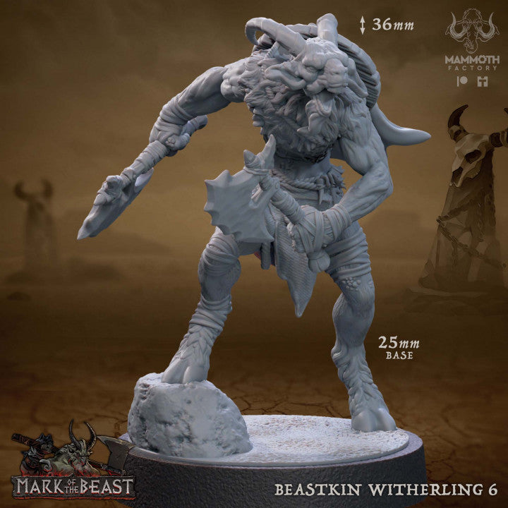 Witherling Beastkin Undead Warriors | Medium | Mammoth Factory | D&D DnD Pathfinder Miniature