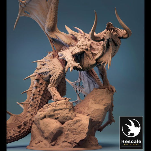 Dark Dragon - Roaring (100mm Base)
