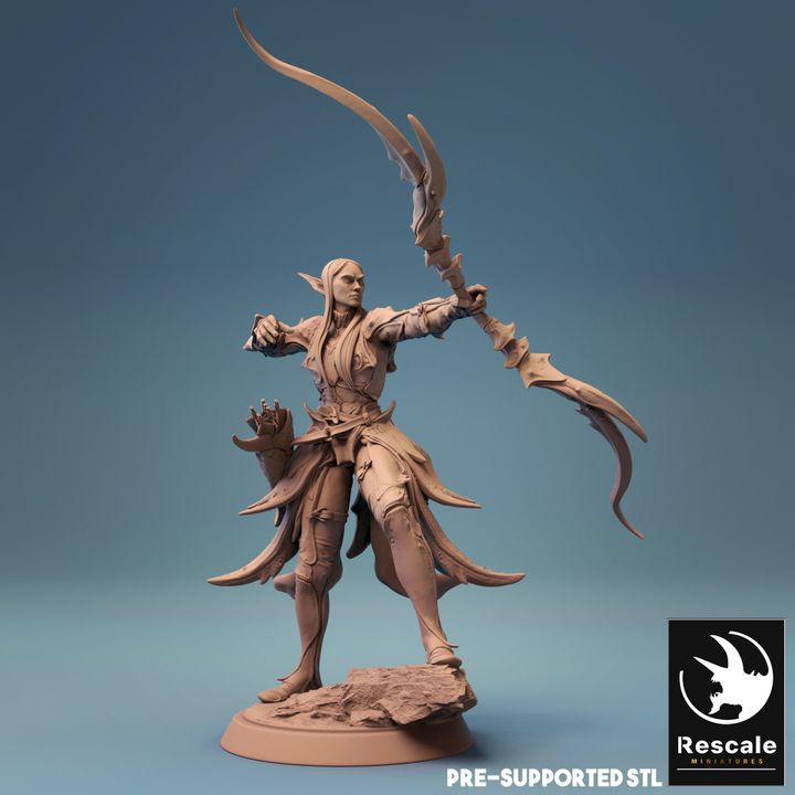 Elf Archer Warrior Figure | Medium | Rescale Miniatures | D&D DnD Pathfinder Miniature