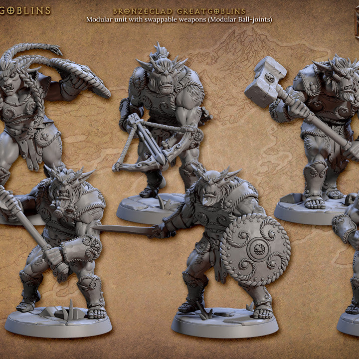 Bronzeclad Goblin Warrior Mini | Large | Artisan Guild | D&D DnD Pathfinder Miniature