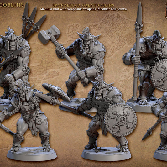Bronzeclad Greatgoblin - Various Poses (50mm Base)