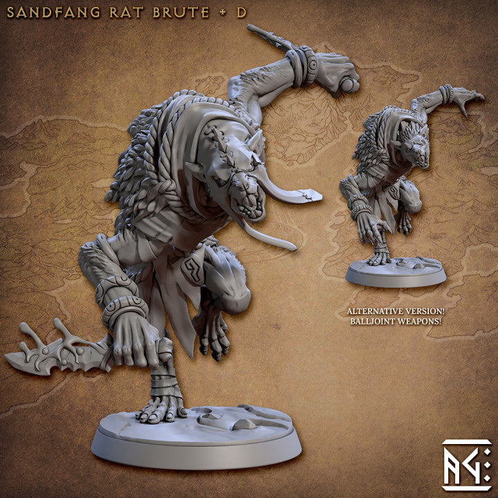 Ratkin Brute Warrior Miniature Large | Artisan Guild | D&D DnD Pathfinder Miniature
