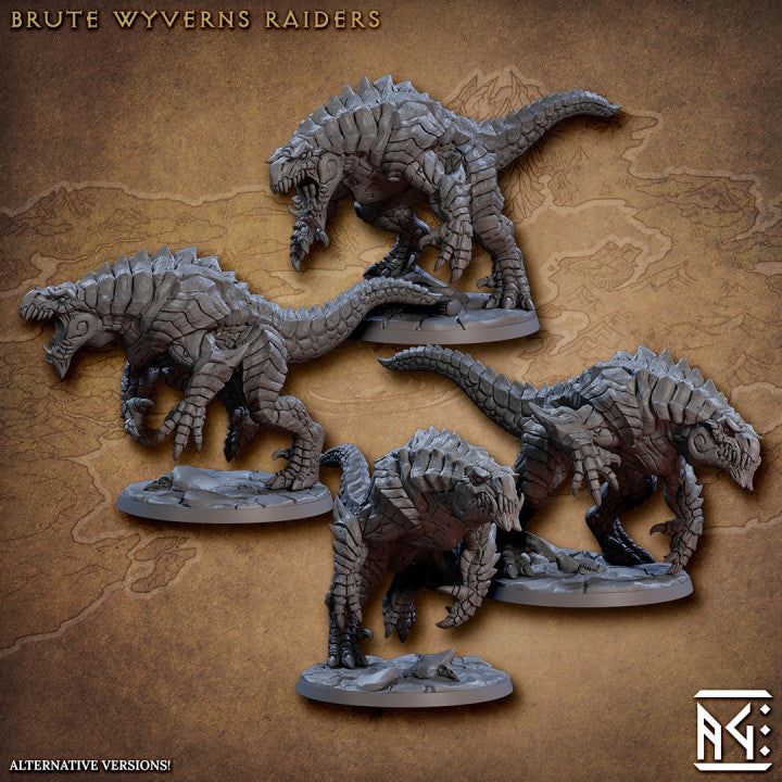 Wyvern Rider Lizardfolk Mount | Large | Artisan Guild | D&D DnD Pathfinder Miniature