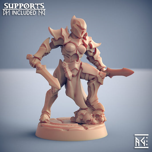 Ashen Alfar Inquisitor - Dual Blades (25mm Base)