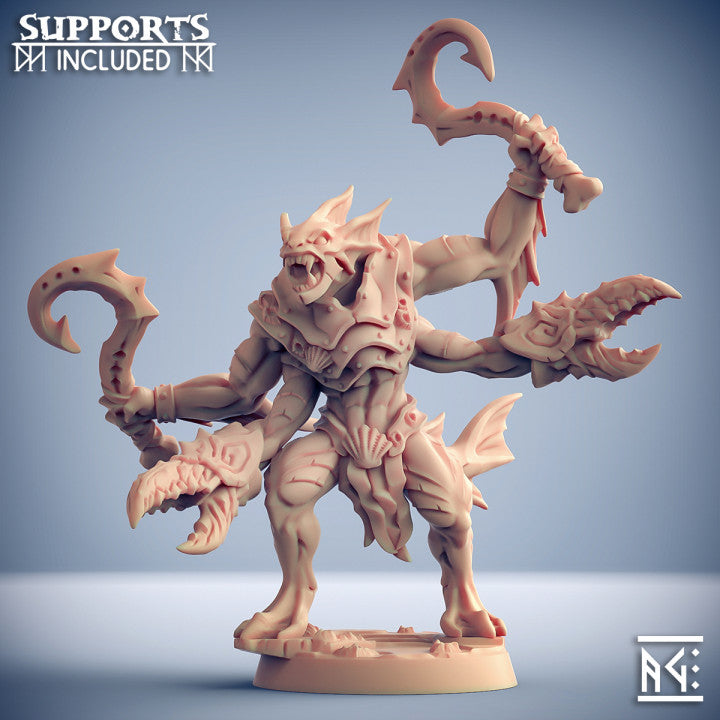 Jurakin High-Tide Amphibious Fighter | Medium | Artisan Guild | D&D DnD Pathfinder Miniature