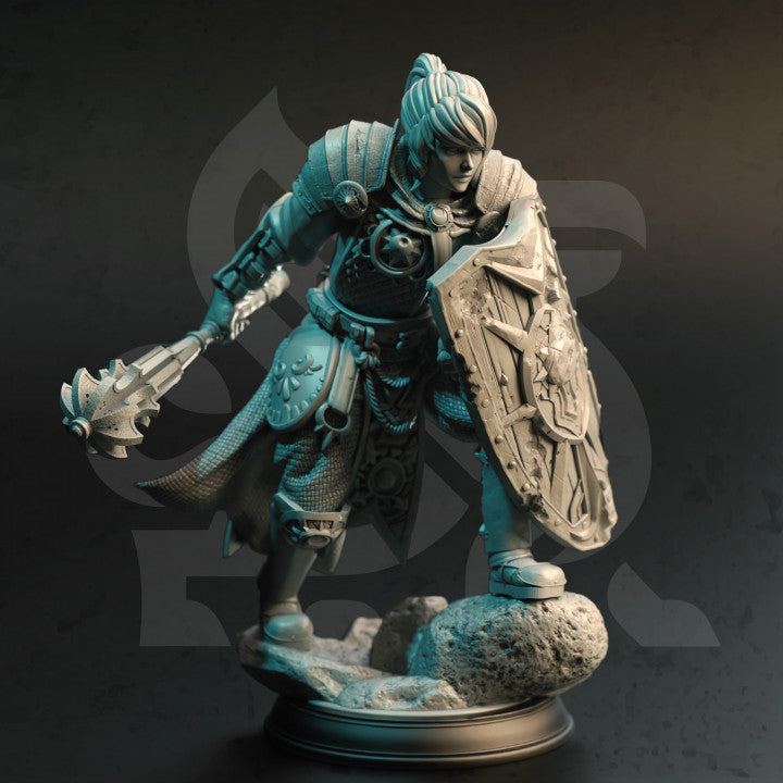 Twin Sun Cleric - Shielded (25mm Base)