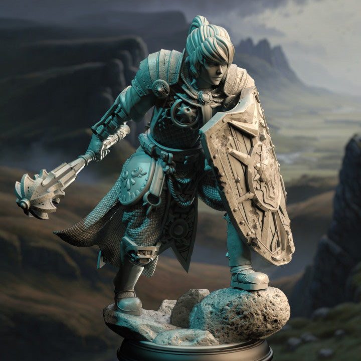 Twin Sun Cleric - Shielded (25mm Base)