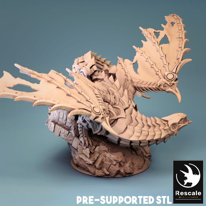 Cursed Dragon - Battle (75mm Base)