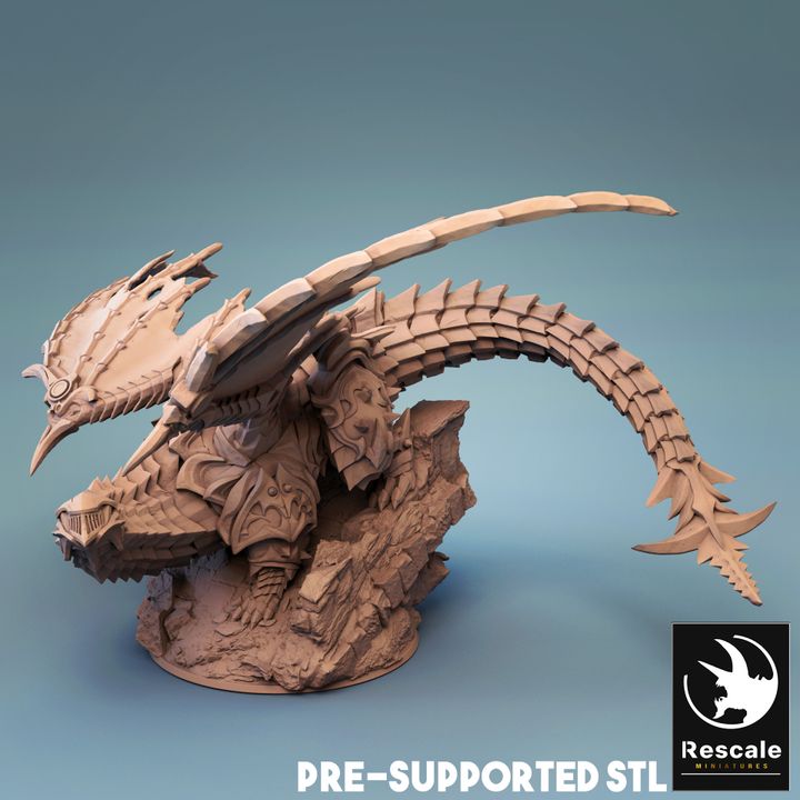 Cursed Dragon - Battle (75mm Base)