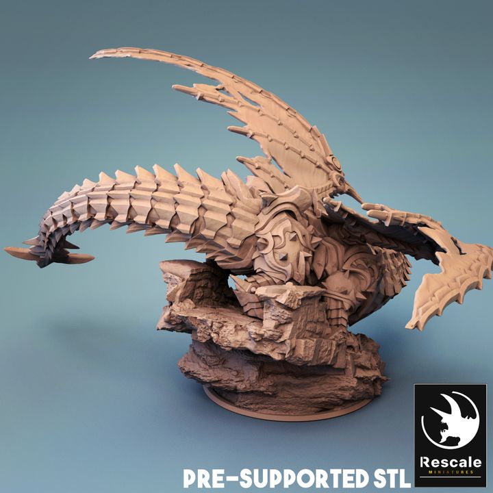 Cursed Dragon - Battle (75mm Base)