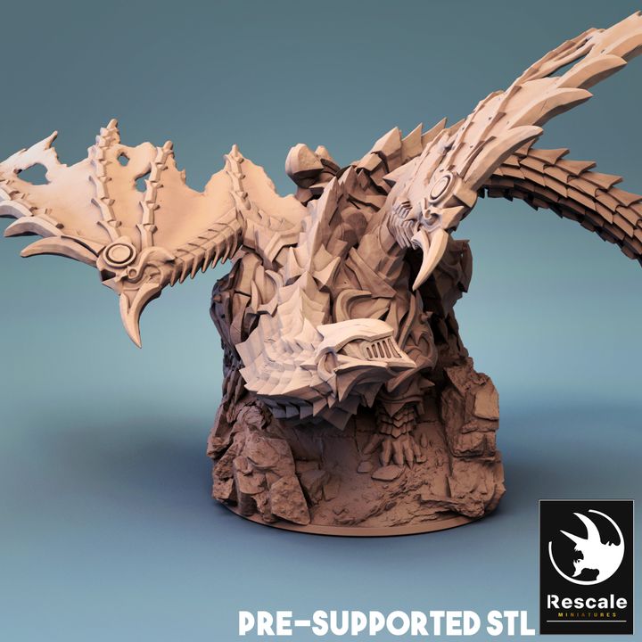 Cursed Dragon - Battle (75mm Base)