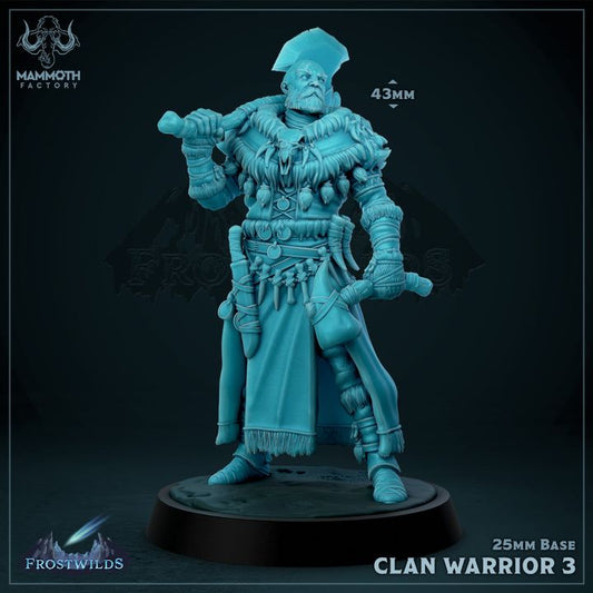 Clan Warrior Human Barbarian Fighter | Medium | Mammoth Factory | D&D DnD Pathfinder Miniature