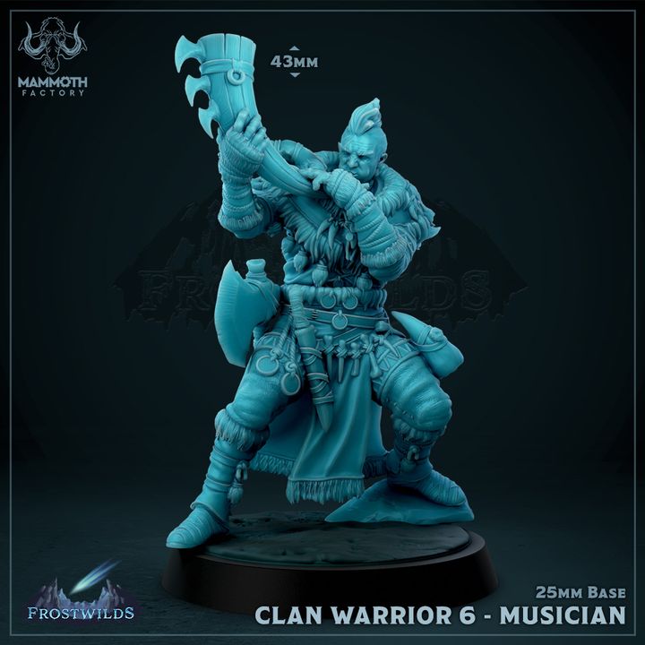 Clan Warrior Human Barbarian Fighter | Medium | Mammoth Factory | D&D DnD Pathfinder Miniature