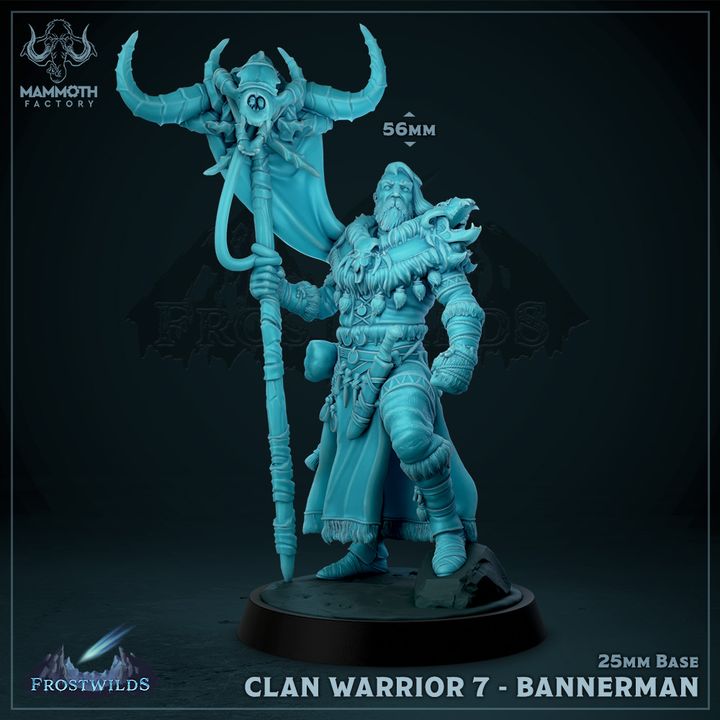 Clan Warrior Human Barbarian Fighter | Medium | Mammoth Factory | D&D DnD Pathfinder Miniature