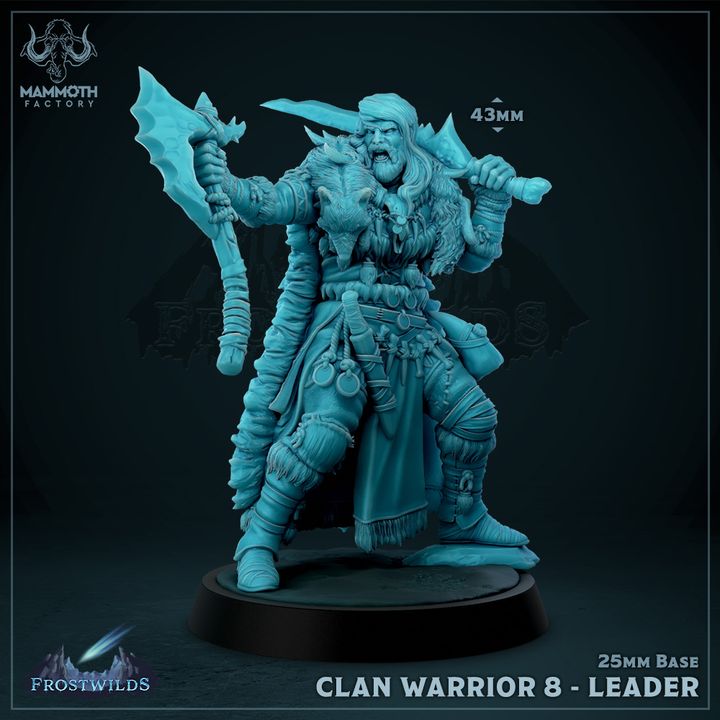 Clan Warrior Human Barbarian Fighter | Medium | Mammoth Factory | D&D DnD Pathfinder Miniature