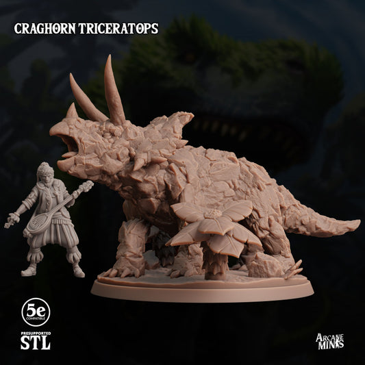 Craghorn Triceratops - Sturdy (125mm Base)
