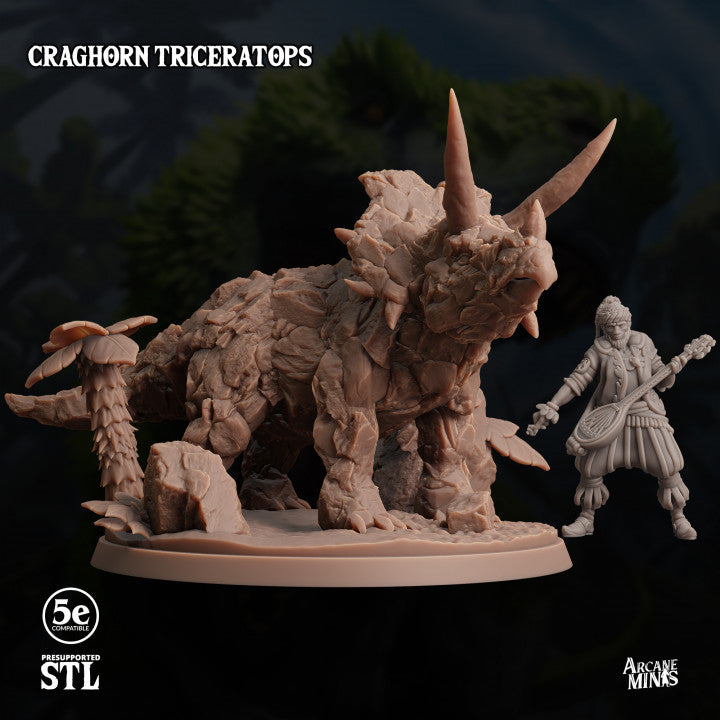 Craghorn Triceratops - Sturdy (125mm Base)