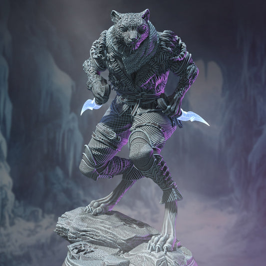 Tabaxi Snow Leopard Rogue Miniature | Medium | DM Stash | D&D DnD Pathfinder Miniature