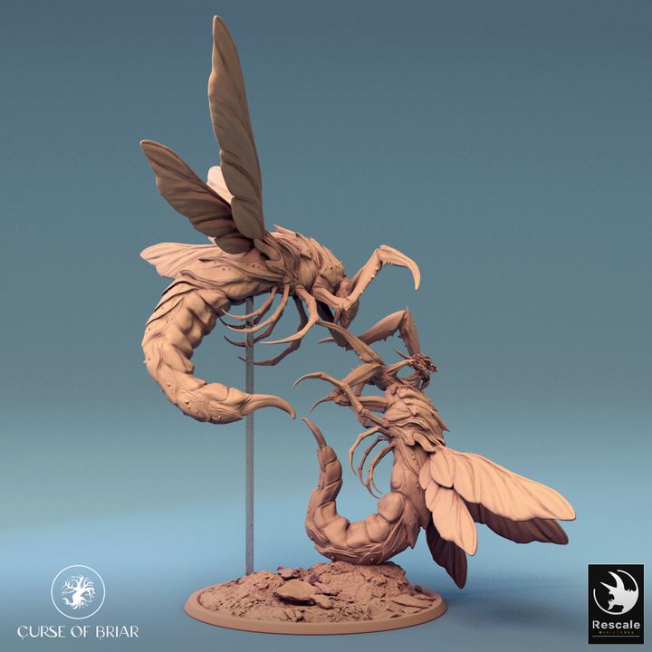 Insectoid Monstrosities Aerial Battle | Large | Rescale Miniatures | D&D DnD Pathfinder Miniature