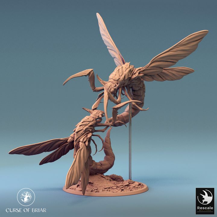 Insectoid Monstrosities Aerial Battle | Large | Rescale Miniatures | D&D DnD Pathfinder Miniature