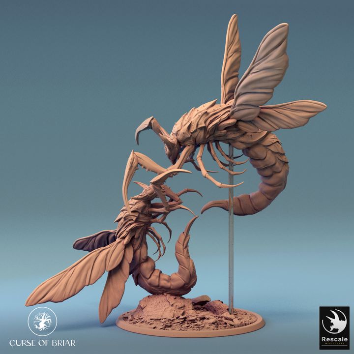 Insectoid Monstrosities Aerial Battle | Large | Rescale Miniatures | D&D DnD Pathfinder Miniature