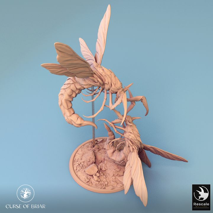 Insectoid Monstrosities Aerial Battle | Large | Rescale Miniatures | D&D DnD Pathfinder Miniature