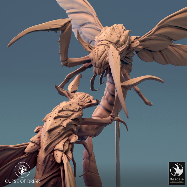 Insectoid Monstrosities Aerial Battle | Large | Rescale Miniatures | D&D DnD Pathfinder Miniature