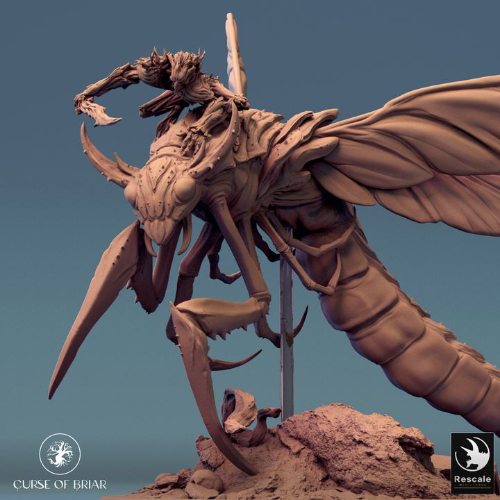Sky Cutter Insect Monster Miniature | Large | Rescale Miniatures | D&D DnD Pathfinder Miniature