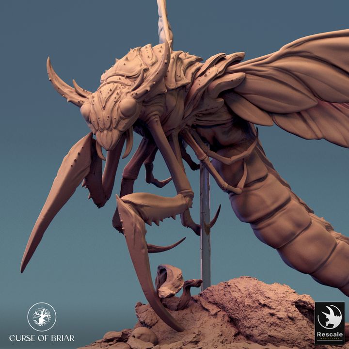 Sky Cutter Insect Monster Miniature | Large | Rescale Miniatures | D&D DnD Pathfinder Miniature