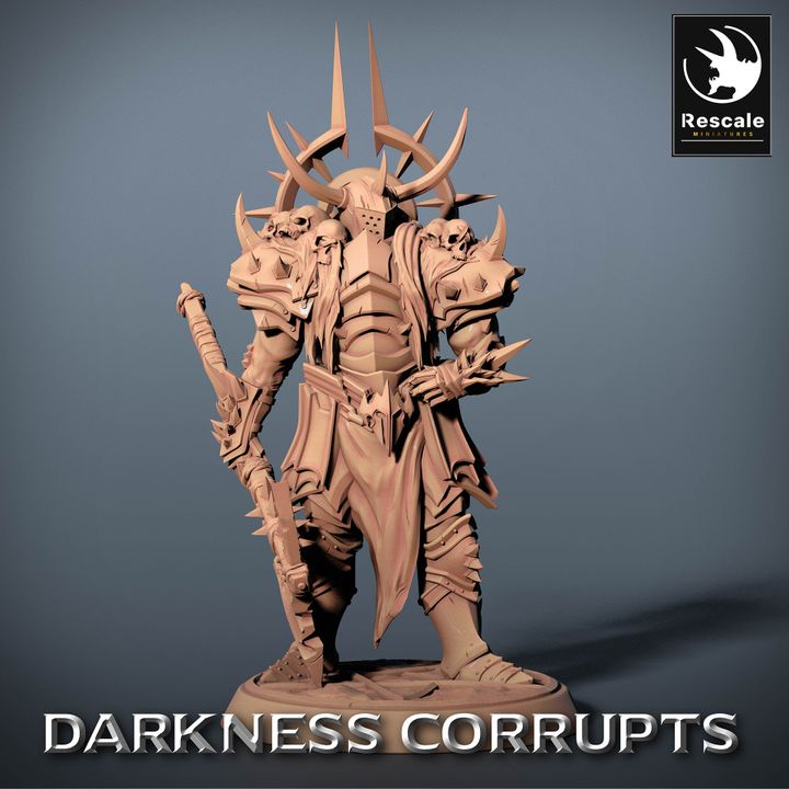 Collection Darknight Warrior Barbarian Fighter Axe | Medium | Rescale Miniatures | D&D DnD Pathfinder Miniature