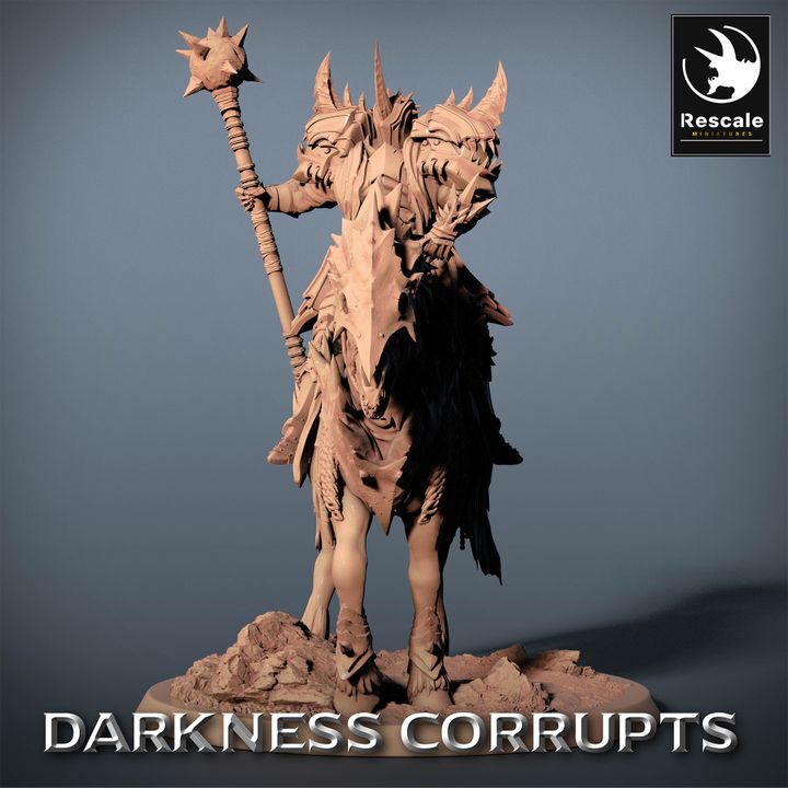 Darknight DeathHorse Demon Mount Fiend | Large | Rescale Miniatures | D&D DnD Pathfinder Miniature