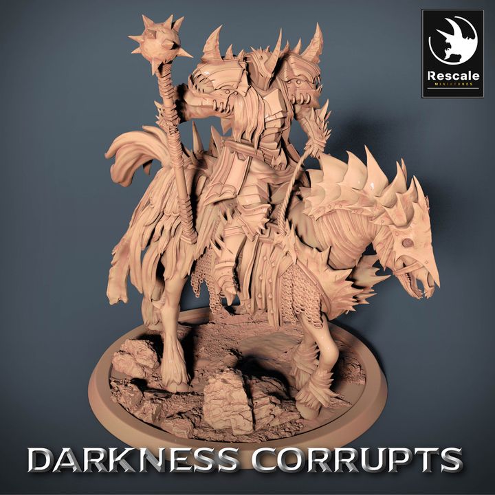 Darknight DeathHorse Demon Mount Fiend | Large | Rescale Miniatures | D&D DnD Pathfinder Miniature