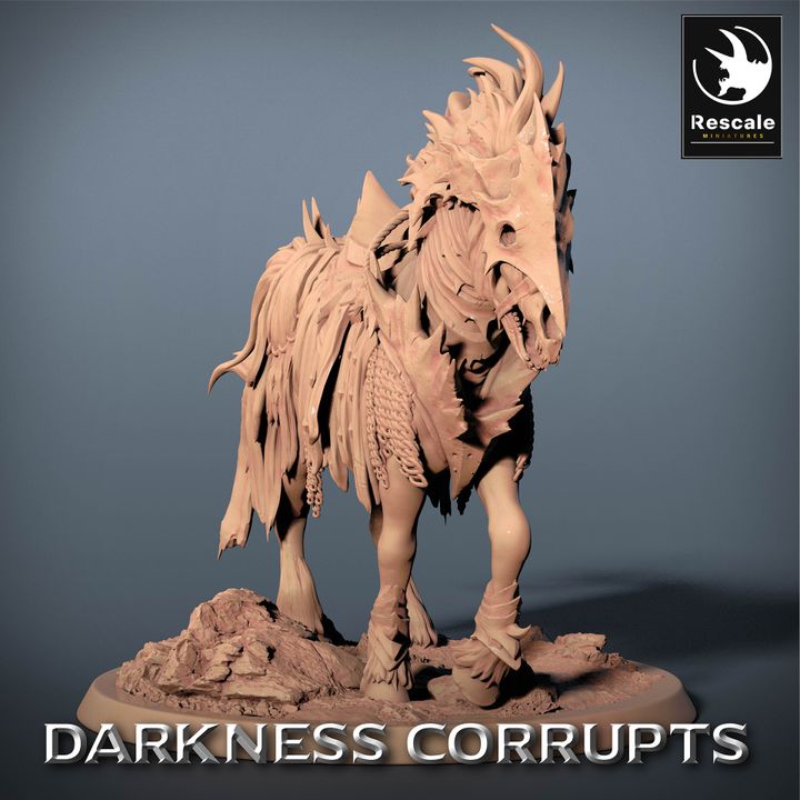 Dark Knight Spectral Horse Miniature | Large | Rescale Miniatures | D&D DnD Pathfinder Miniature