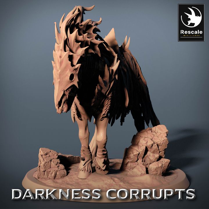 Darknight DeathHorse Fiend Demon Steed | Large | Rescale Miniatures | D&D DnD Pathfinder Miniature