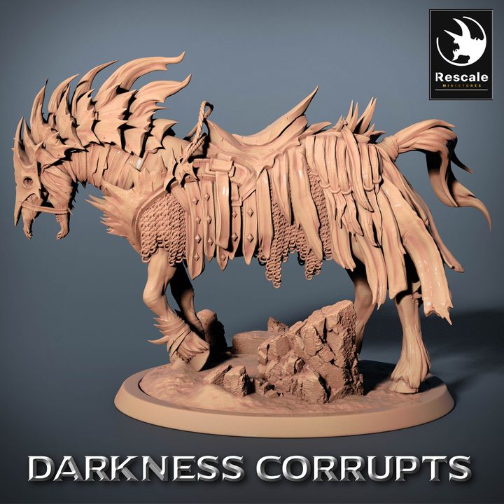 Darknight DeathHorse Fiend Demon Steed | Large | Rescale Miniatures | D&D DnD Pathfinder Miniature