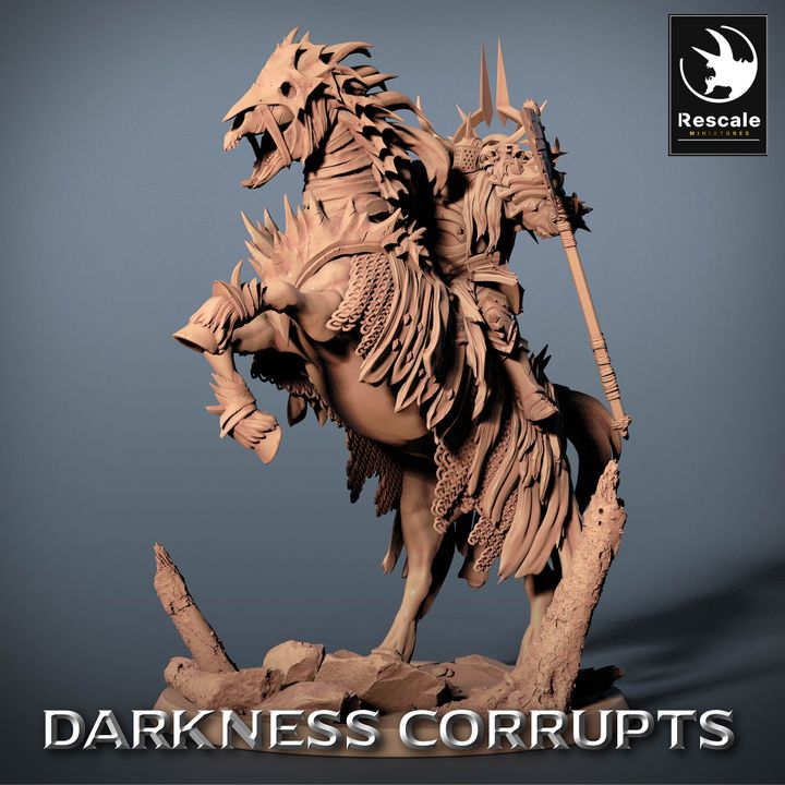 Undead Nightmare Mount Rearing Horse | Large | Rescale Miniatures | D&D DnD Pathfinder Miniature