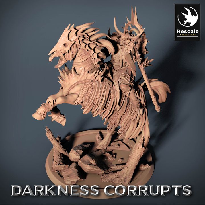 Undead Nightmare Mount Rearing Horse | Large | Rescale Miniatures | D&D DnD Pathfinder Miniature