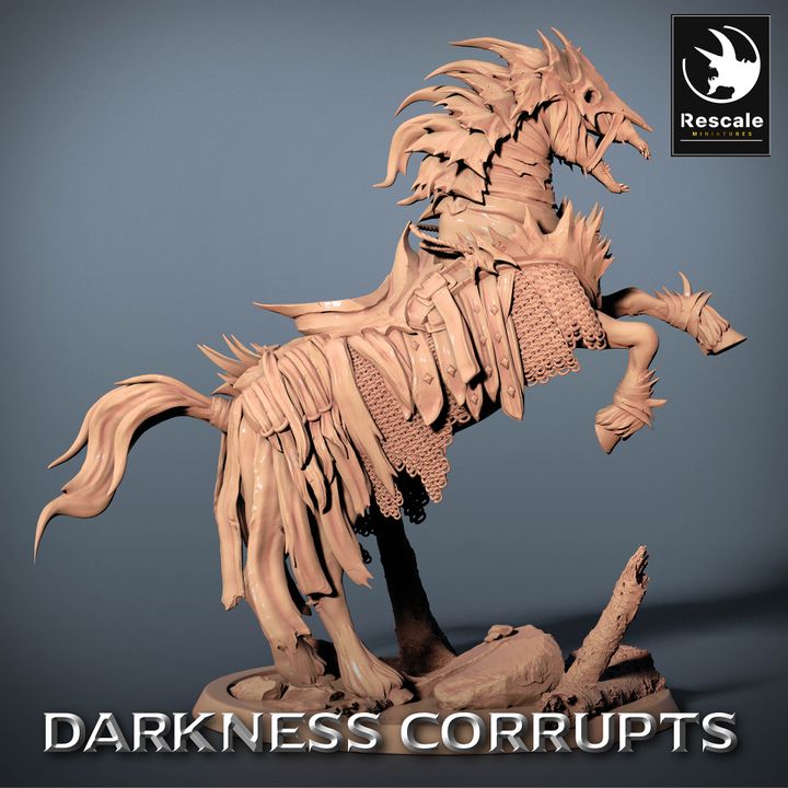 Undead Nightmare Mount Rearing Horse | Large | Rescale Miniatures | D&D DnD Pathfinder Miniature