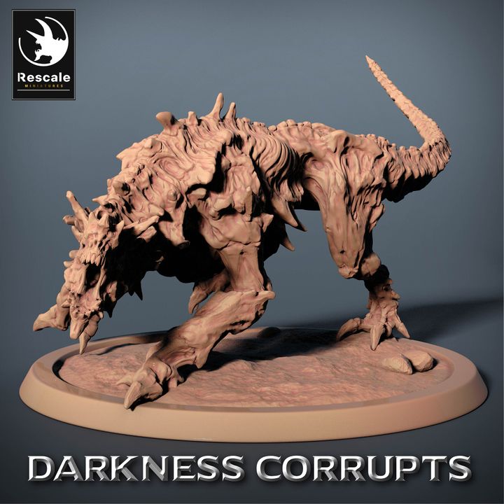 Hellhound Fiery Breath Monster | Large | Rescale Miniatures | D&D DnD Pathfinder Miniature