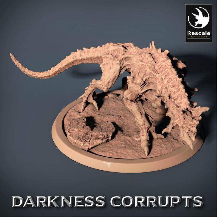 Hellhound Fiery Demonic Hound | Large | Rescale Miniatures | D&D DnD Pathfinder Miniature