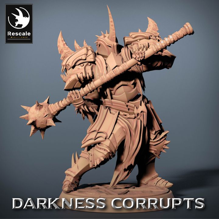 Collection Darknight Mace Warrior Fighter Paladin | Medium | Rescale Miniatures | D&D DnD Pathfinder Miniature