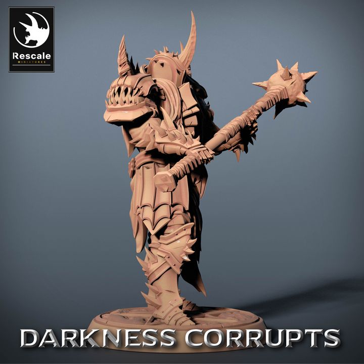 Collection Darknight Mace Warrior Fighter Paladin | Medium | Rescale Miniatures | D&D DnD Pathfinder Miniature