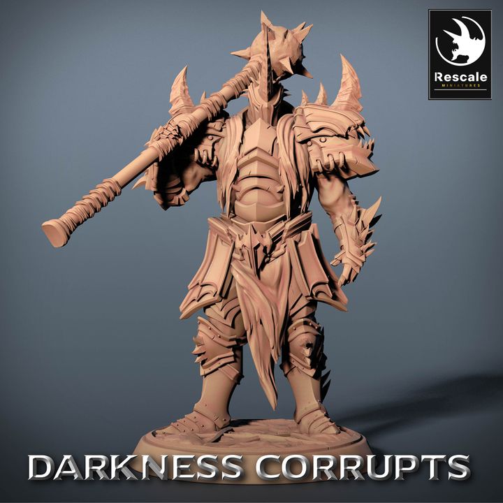 Collection Darknight Mace Warrior Fighter Paladin | Medium | Rescale Miniatures | D&D DnD Pathfinder Miniature