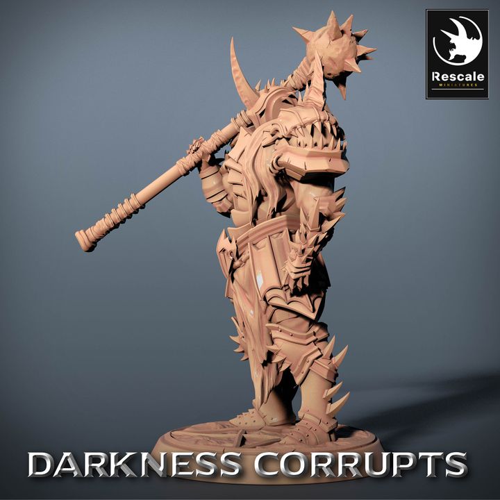 Collection Darknight Mace Warrior Fighter Paladin | Medium | Rescale Miniatures | D&D DnD Pathfinder Miniature