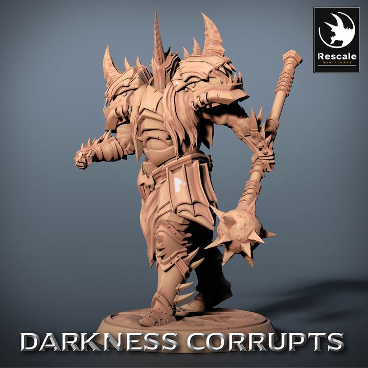 Collection Darknight Mace Warrior Fighter Paladin | Medium | Rescale Miniatures | D&D DnD Pathfinder Miniature