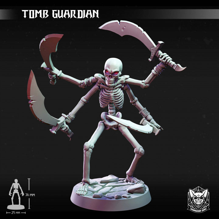 Skeleton Guard Undead Tomb Guardian | Medium | Dungeon Dog | D&D DnD Pathfinder Miniature