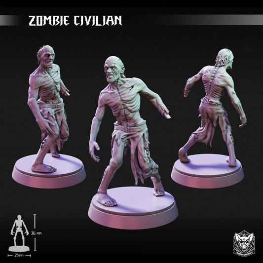 Zombie Civilian - Striding (25mm Base)