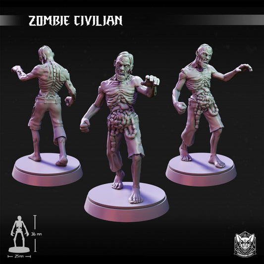 Zombie Civilian - Walking (25mm Base)