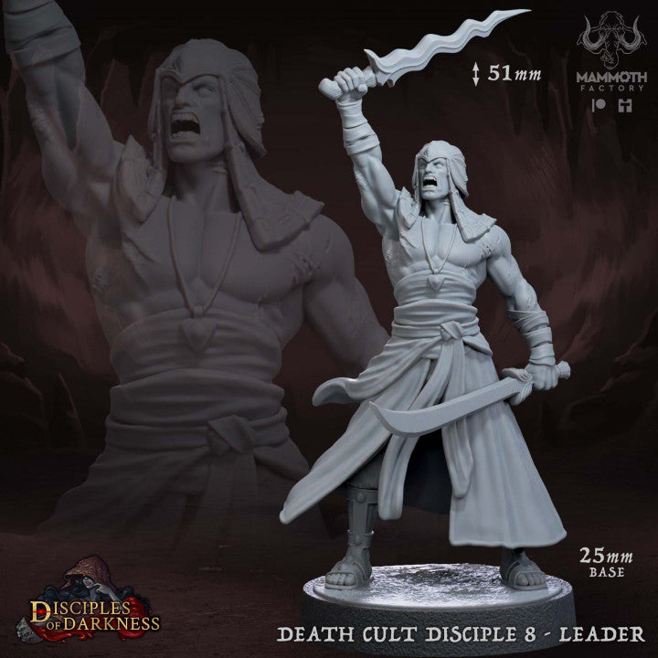 Death Cult Disciple Leader Fighter | Medium | Mammoth Factory | D&D DnD Pathfinder Miniature