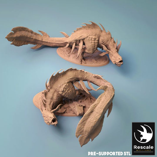Depth Walker Aquatic Monster Dinosaur | Colossal | Rescale Miniatures | D&D DnD Pathfinder Miniature